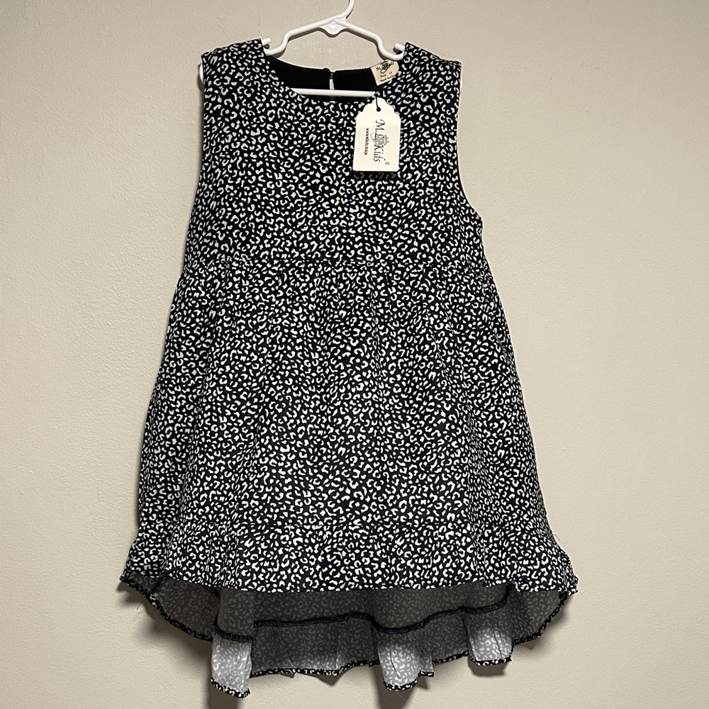 Charming Black and White Kids Dress